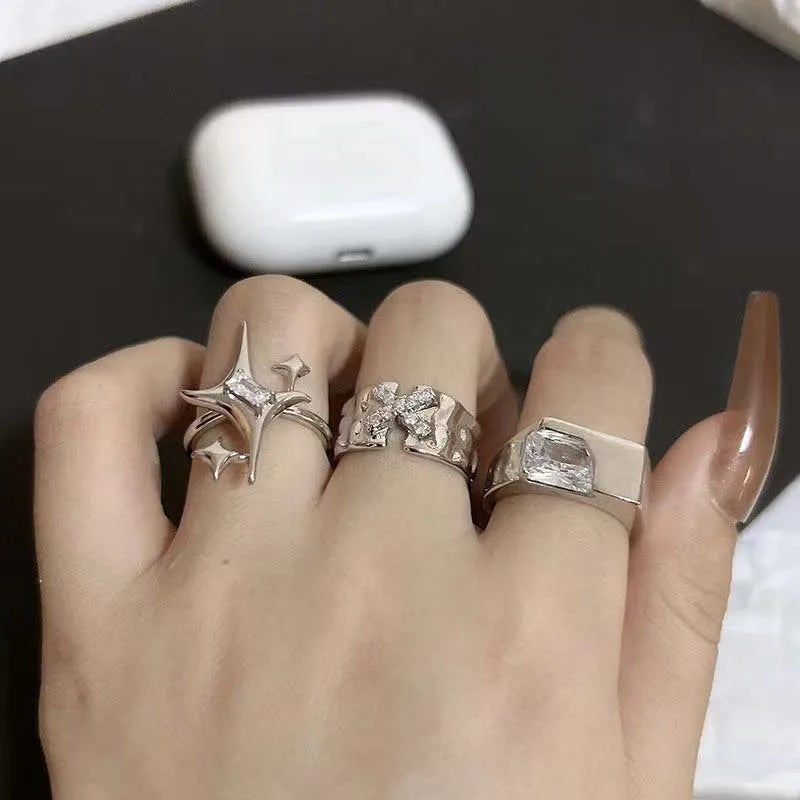 Y2k Silver Stardust Ring Shoptery