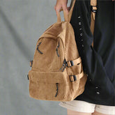 Dusty Violet Corduroy Retro Backpack Brown No need custom Shoptery
