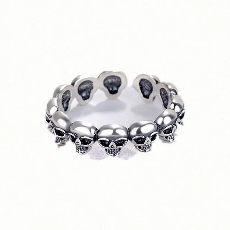 Skull Chain Armor Alt Ring Silver resizable Shoptery