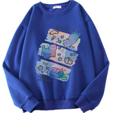 Pastel Meow Mix Kawaii Sweatshirt Blue Shoptery