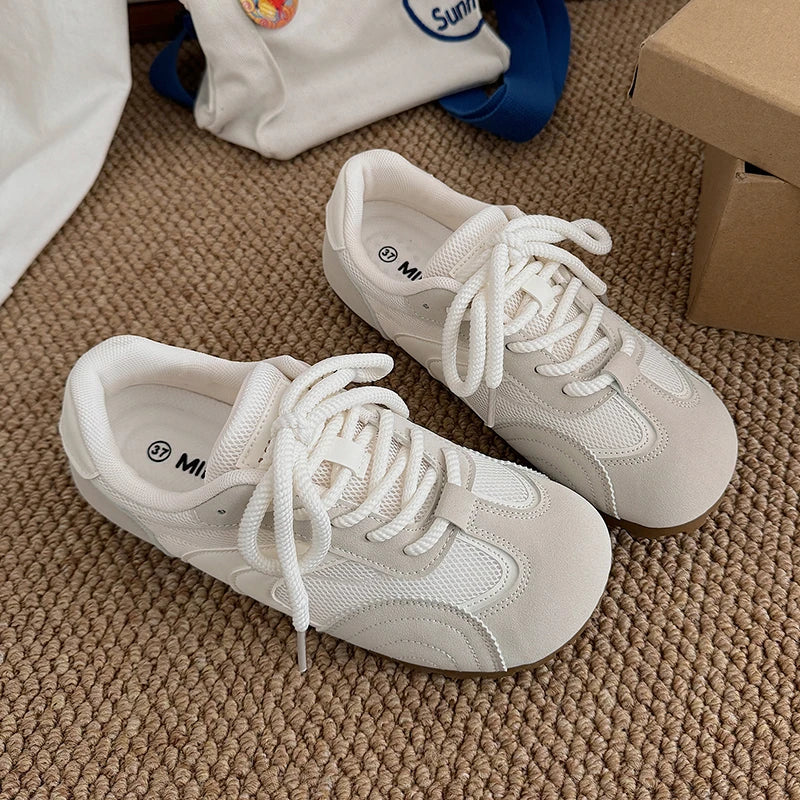 Sky Mist Soft Aesthetic Sneakers Beige Shoptery