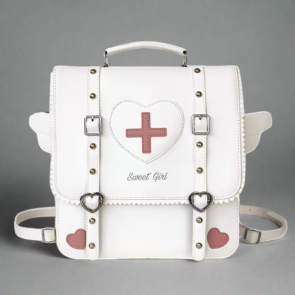 Sweetheart Medic Satchel Kawaii Backpack White 29-10-31cm Shoptery