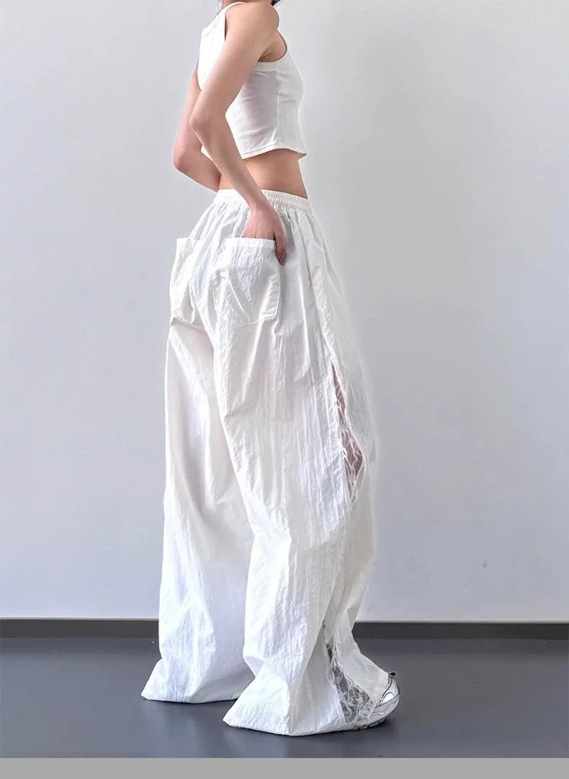 Angel Flow Lace Panel Alt Pants Shoptery