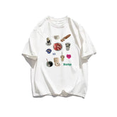 Café Essentials Graphic Aesthetic T-Shirt white Shoptery