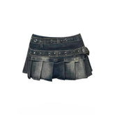 Edgy Metal Pleat Skirt AA-1 Shoptery