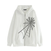 Crystal Web Zip Hoodie WHITE Shoptery