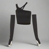 Midnight Cutout Baddie Alt Crop Top black Shoptery