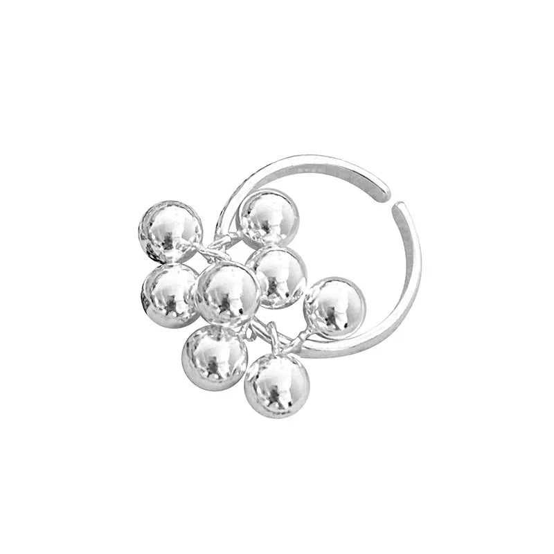 Bubble Cluster Aesthetic Ring Silver Shoptery