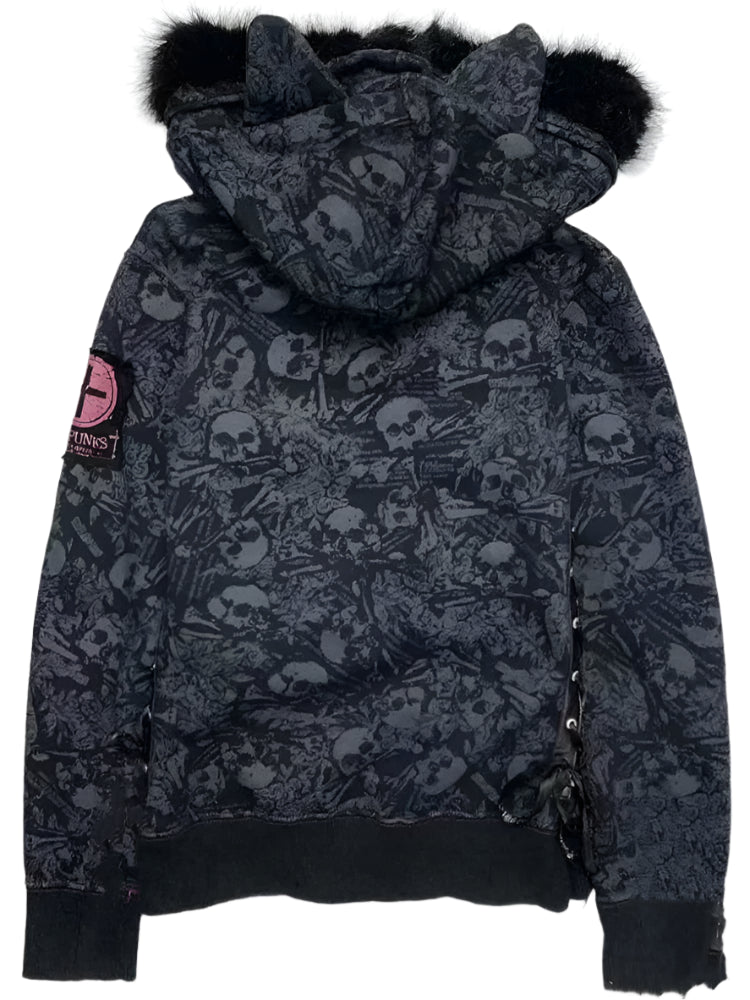 Dead Punks Skull Edgy Hoodie Shoptery