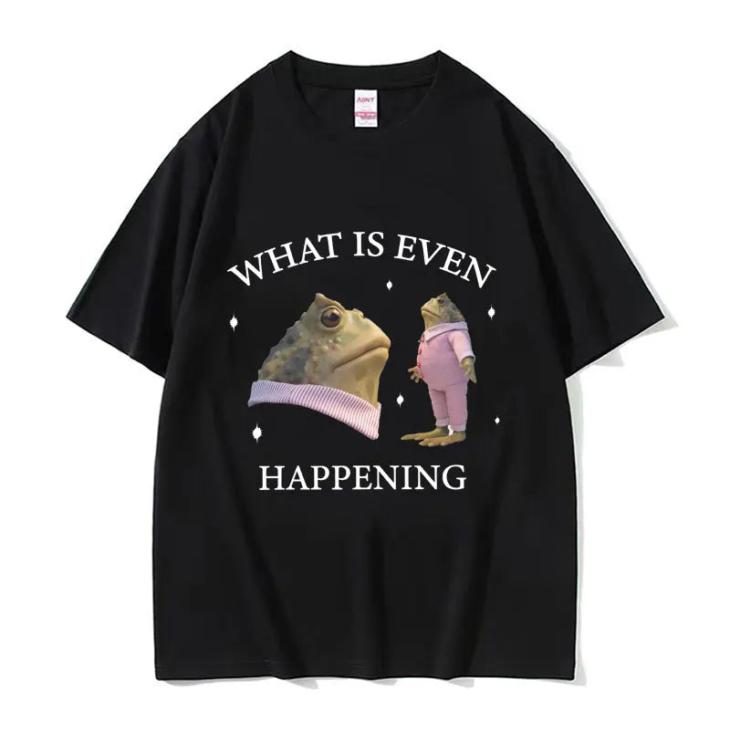 Surreal Frog Meme Aesthetic T-Shirt Black Shoptery