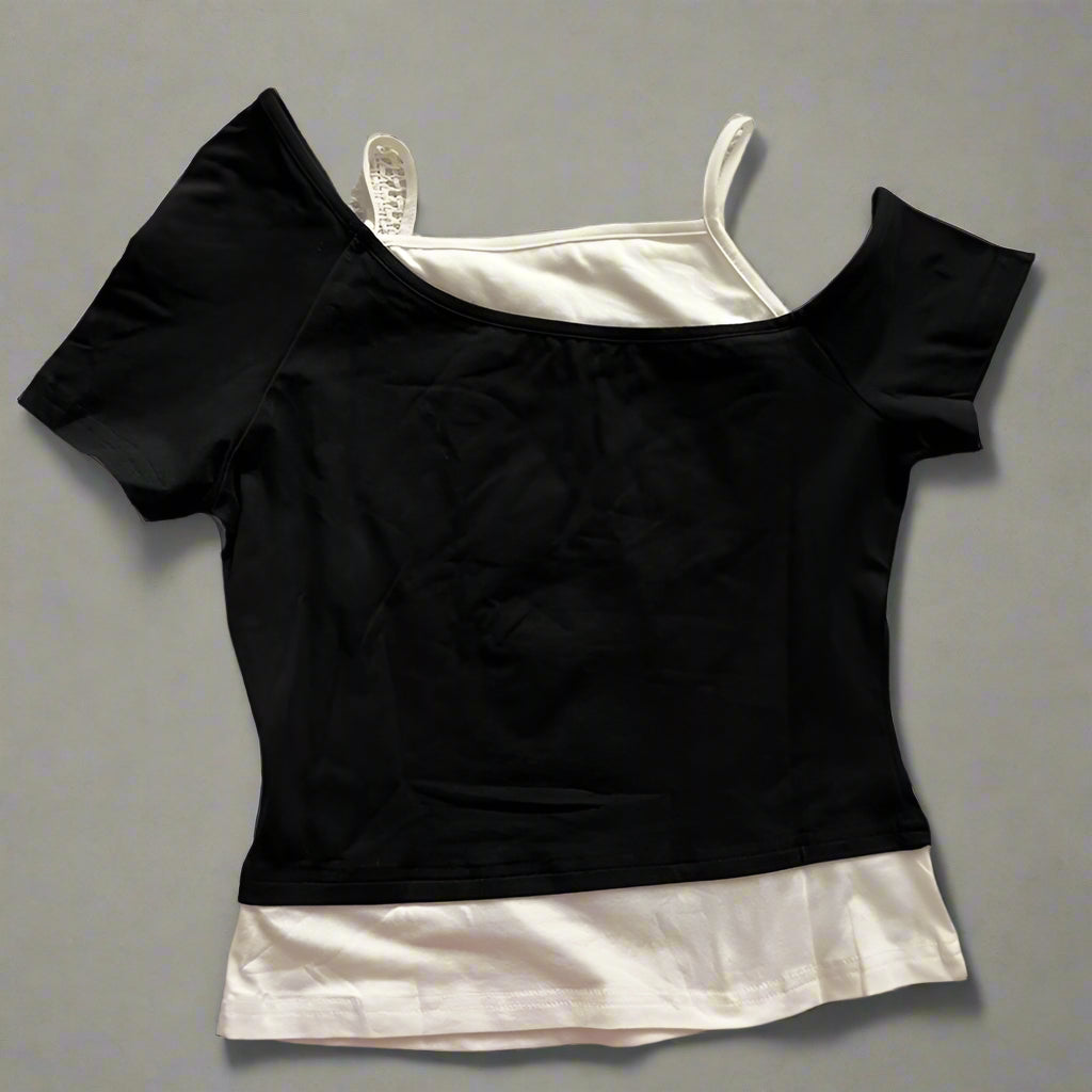 Starry Haunt Off-Shoulder Alt Crop Top Shoptery