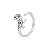 Dino Bones Aesthetic Ring Silver J02226 Shoptery