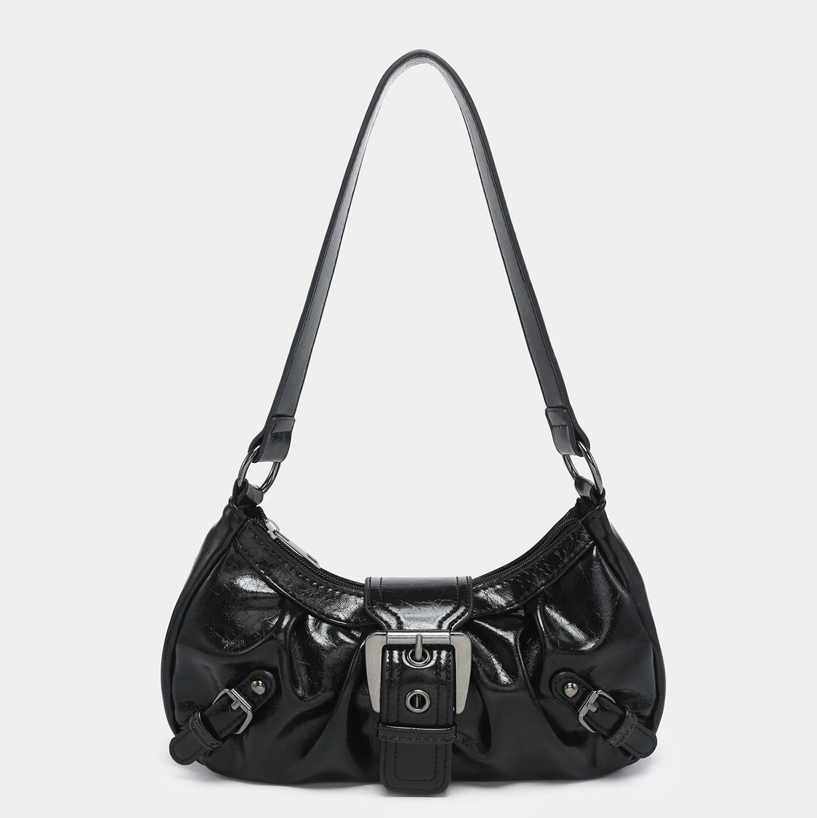 Buckle Rouge Y2k Shoulder Bag Black Shoptery