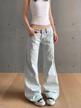 Frosted Skater Wide-Leg Edgy Jeans Light Blue CHINA Shoptery