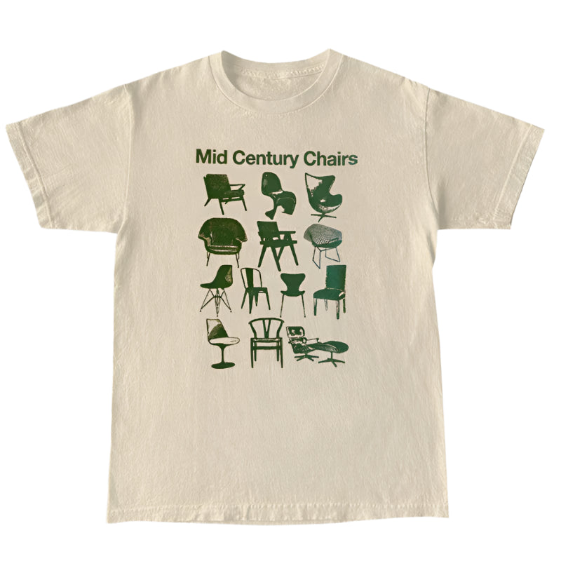 Retro Chair Collector T-Shirt Khaki Shoptery