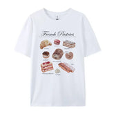 Parisian Bakery Aesthetic T-Shirt WHITE Shoptery