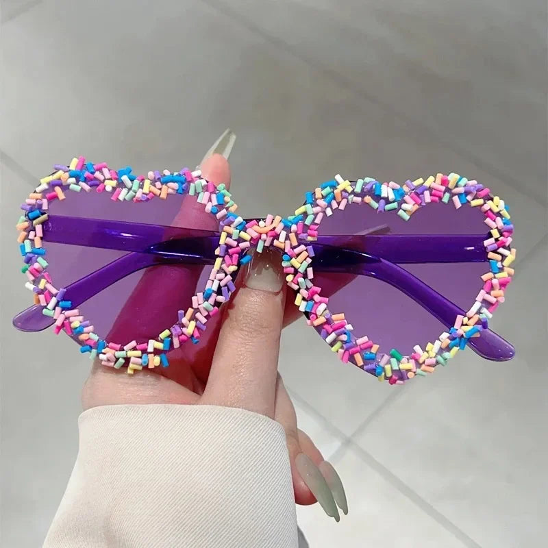 Cute Candy Pop Heart Sunglasses Purple As The Picture Shoptery