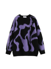 Abstract Dream Alt Edgy Oversized Sweater Purple Shoptery