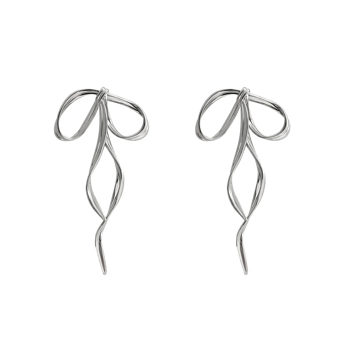 Abstract Flow Ribbon Aesthetic Earrings Simple Bowknot Shoptery