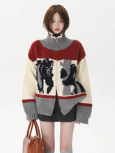 Abstract Retro Knit Zip-Up Cardigan GRAY Shoptery