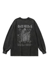 Bell Witch Alt Goth Long Sleeve Sweatshirt Retro Black Shoptery