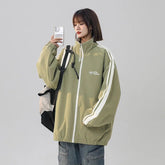 Black Striped Y2k Oversized Track Jacket green Shoptery