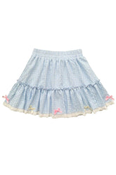 Blue Plaid Lolita Skirt Sky blue Shoptery