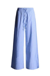Retro Blue Stripe Wide Leg Pants Blue Shoptery