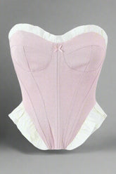 Coquette Blush Ruffle Sweetheart Corset as picture Shoptery