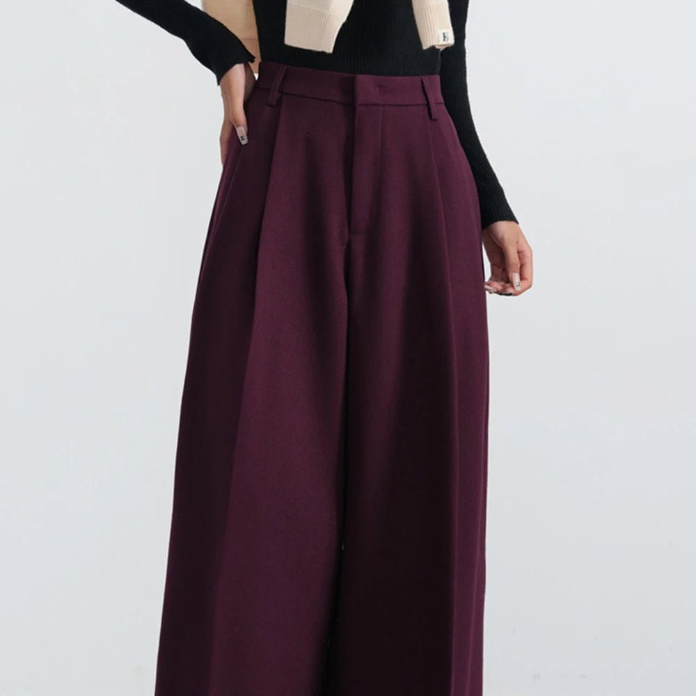 Bordeaux Breeze Retro Palazzo Pants Shoptery
