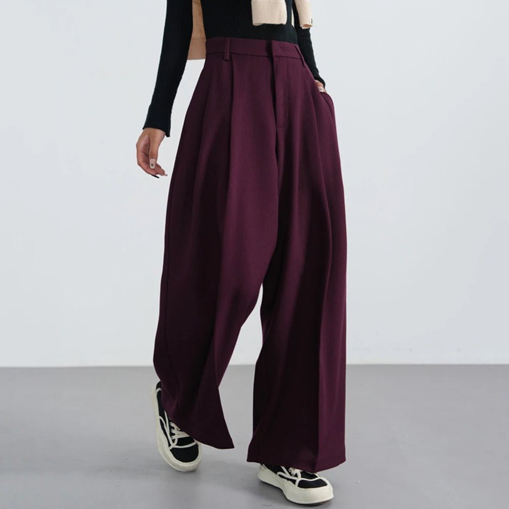 Bordeaux Breeze Retro Palazzo Pants Shoptery