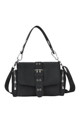 Y2k Buckled Utility Shoulder Bag black Shoptery