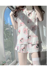 Kawaii Cartoon Cat Pajama Set Shoptery