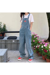 Retro Casual Denim Baggy Jumpsuit Shoptery