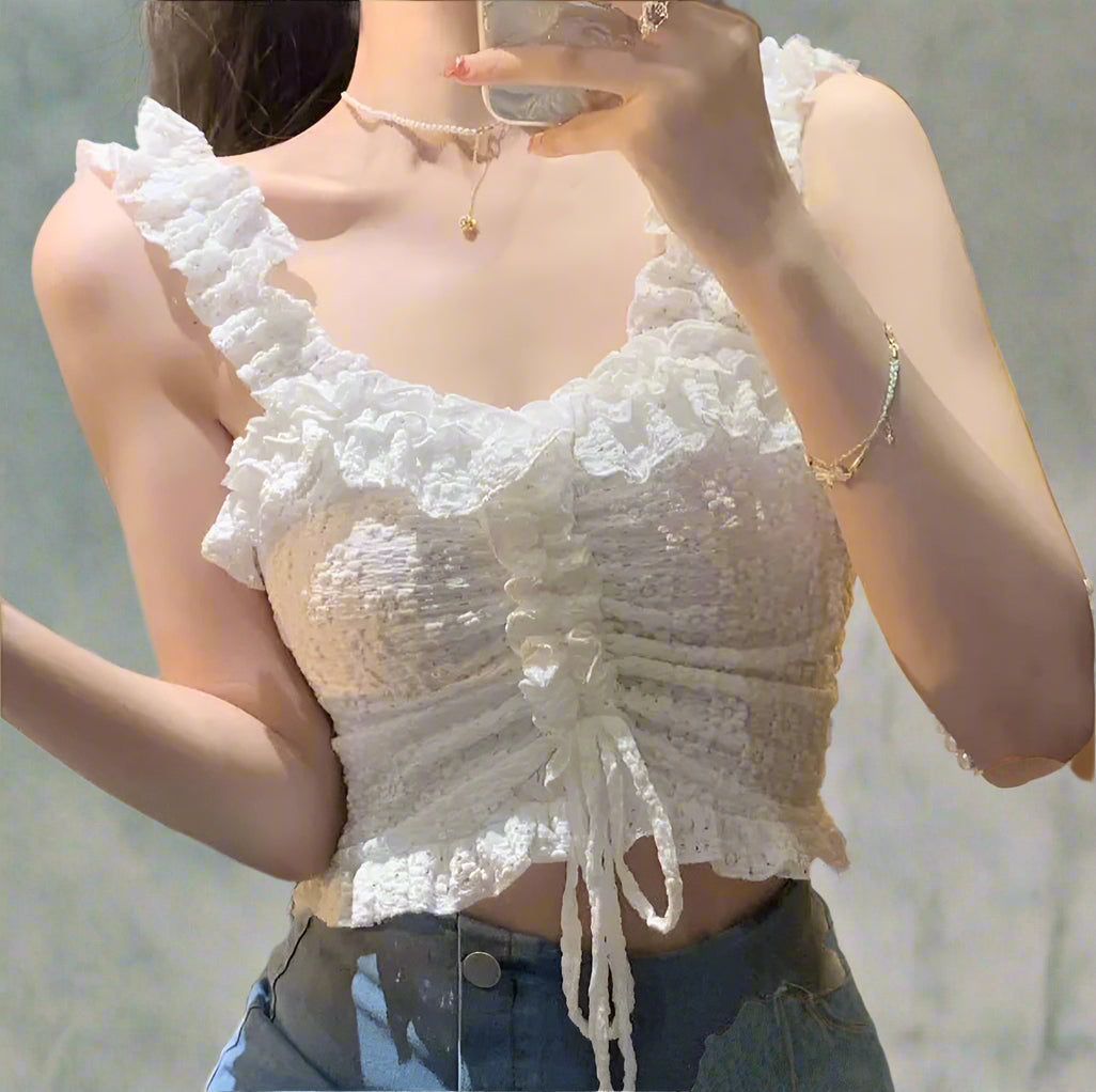 Chic Summer Crop Top white Shoptery