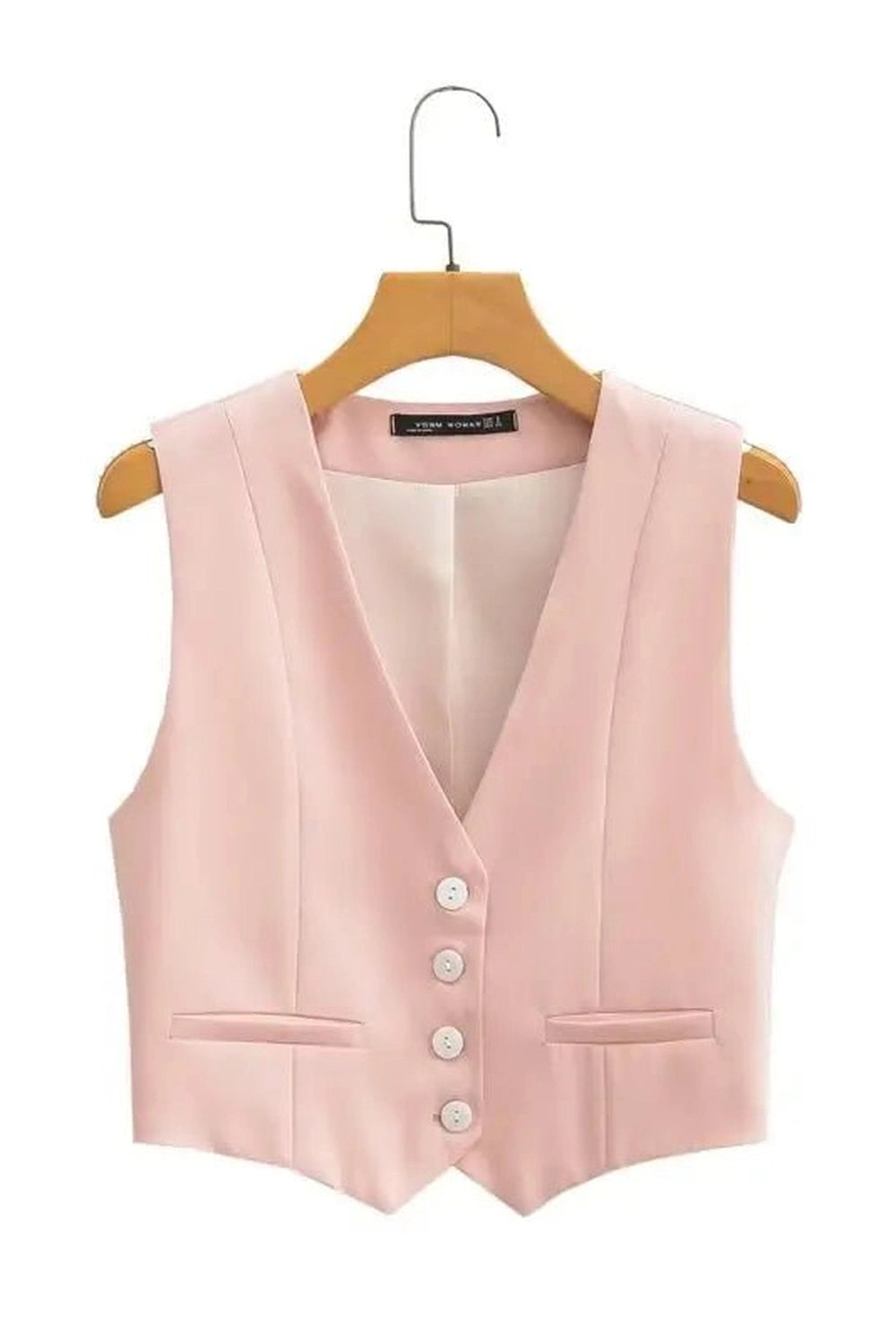 Chic V-Neck White Vest YG CT556FEN Shoptery