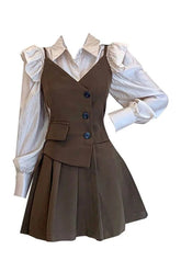 Retro Academia Layered Outfit Set Dress Shoptery