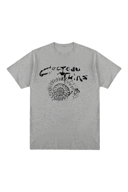 Aesthetic Cocteau Twins Cotton Graphic T-shirt Gray Shoptery