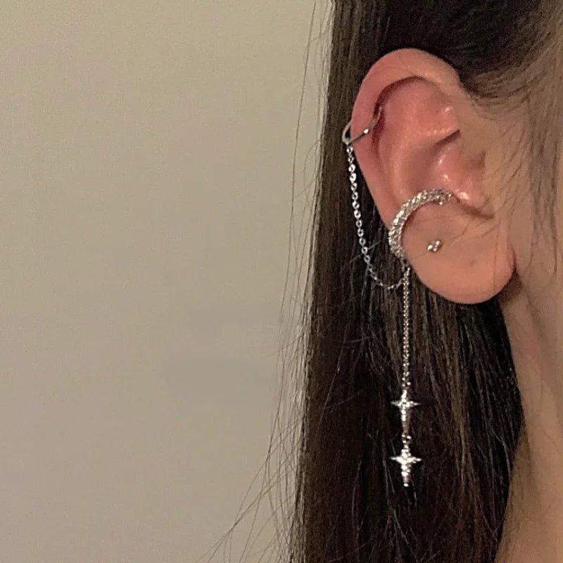 Cosmic Cross Linked Aesthetic Earrings Shoptery