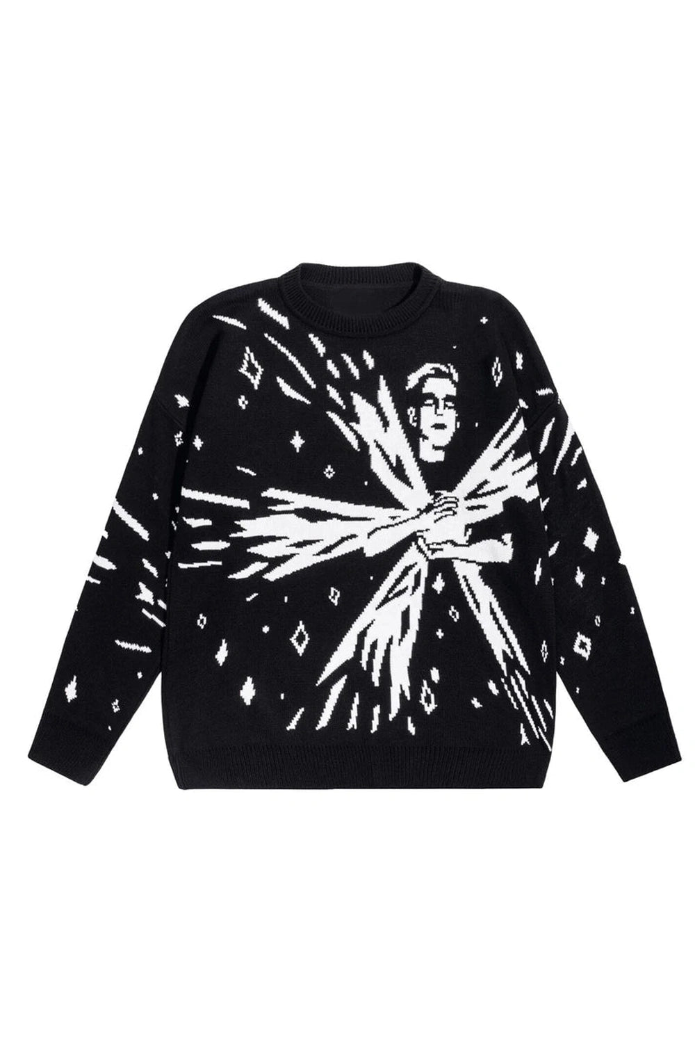 Alt Cosmic Vision Graphic Sweater Black Shoptery