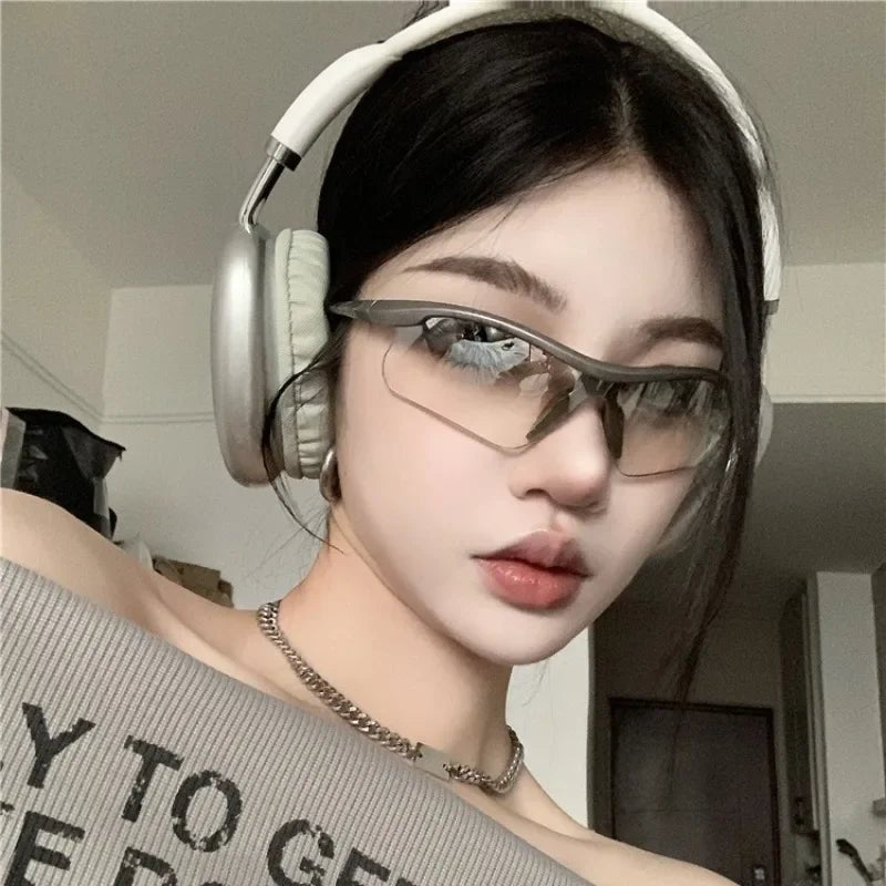 Cyber Y2k Sleek Shield Sunglasses Shoptery