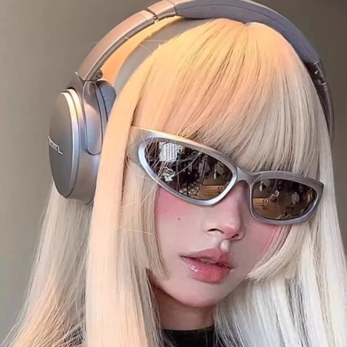 Y2k Cyberwave Slim Shield Sunglasses Shoptery