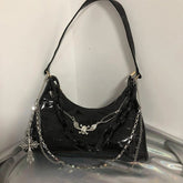 Dark Angel Chain Y2k Shoulder Bag black Shoptery