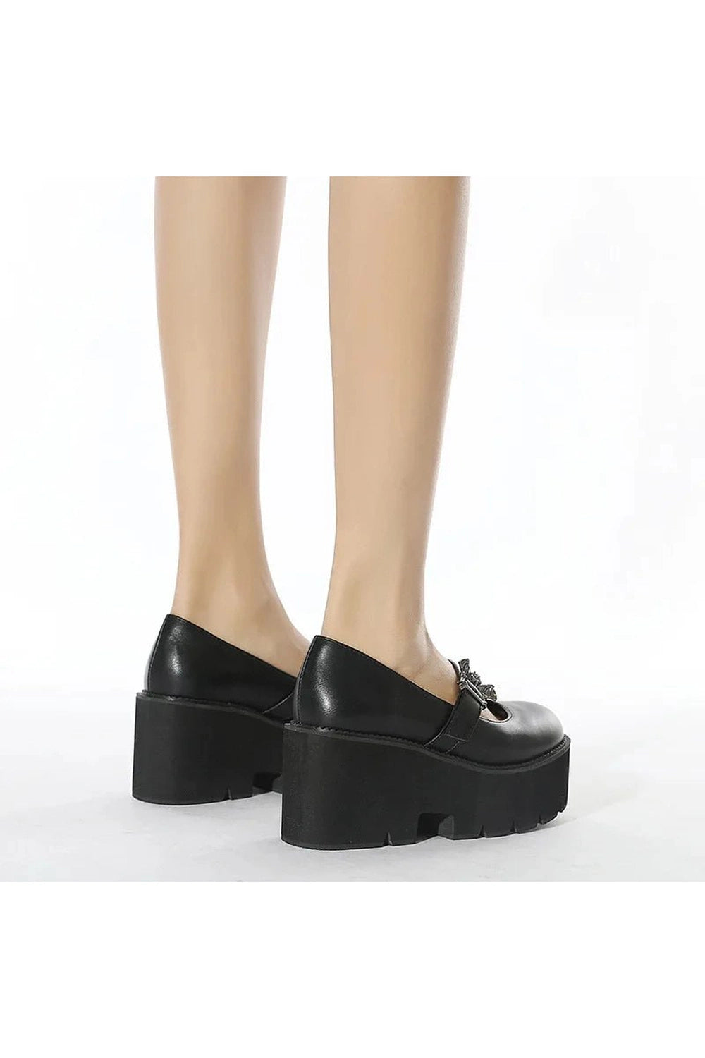 Alt Dark Bat Charm Chunky Shoes Shoptery