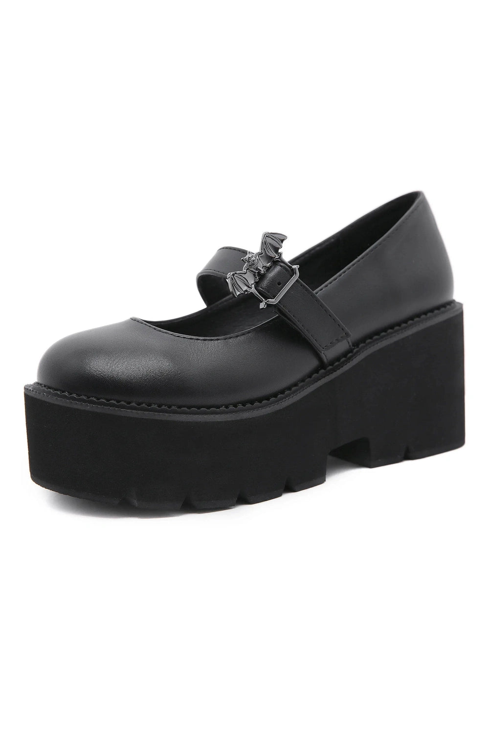 Alt Dark Bat Charm Chunky Shoes black Shoptery