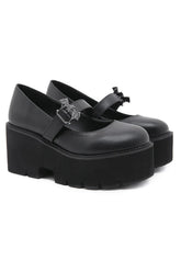 Alt Dark Bat Charm Chunky Shoes Shoptery