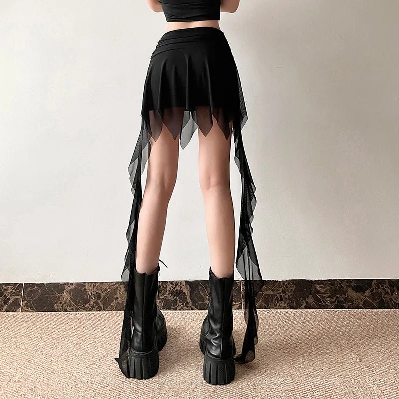 Dark Enchantment Alt Goth Layered Skirt Shoptery
