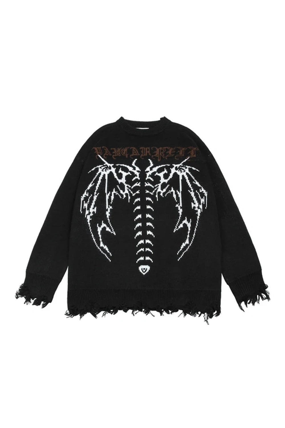 Dark Spine Alt Goth Knit Sweater black Shoptery