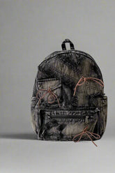 Distressed Y2k Denim Backpack black Shoptery