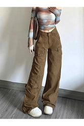 Y2k Earthy Cargo Utility Pants Brown Shoptery